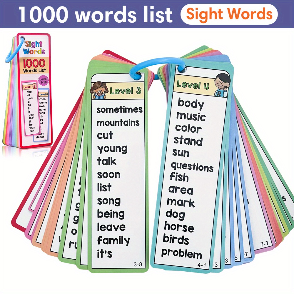 Kids Education Words - Cartões flash de palavras de visão